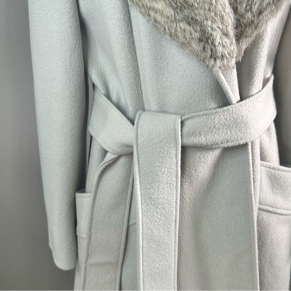 Vintage Joseph R Harris Wool Rabbit Fur Long Coat Sz M - Picture 2 of 15